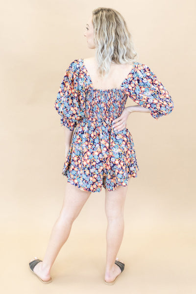 Free People | Show Me Love Romper | Navy Combo - Poppy and Stella