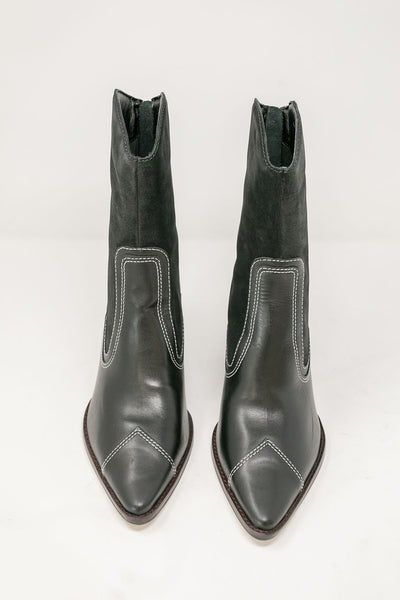 Matisse | Carina Western Boot | Black Suede & Leather - Poppy and Stella