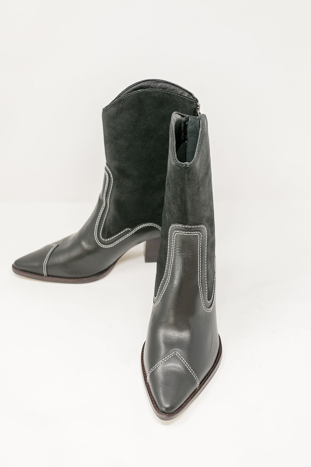 Matisse | Carina Western Boot | Black Suede & Leather - Poppy and Stella