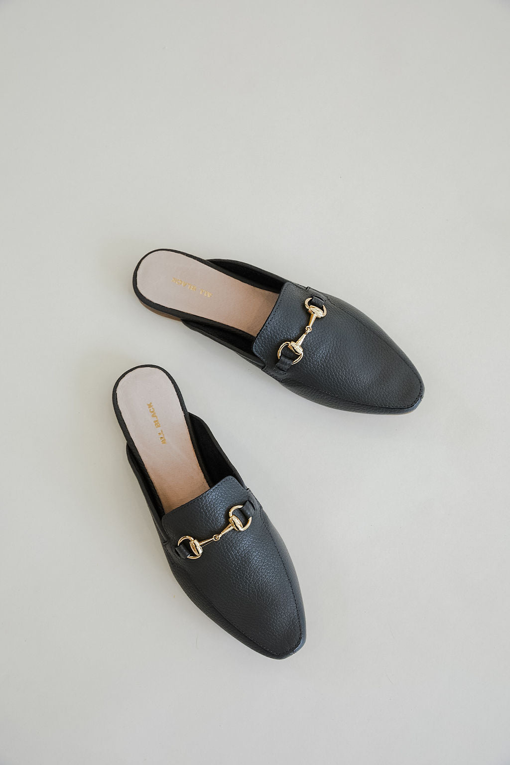 All Black | LL Loafer Slide Flats | Grey - Poppy and Stella