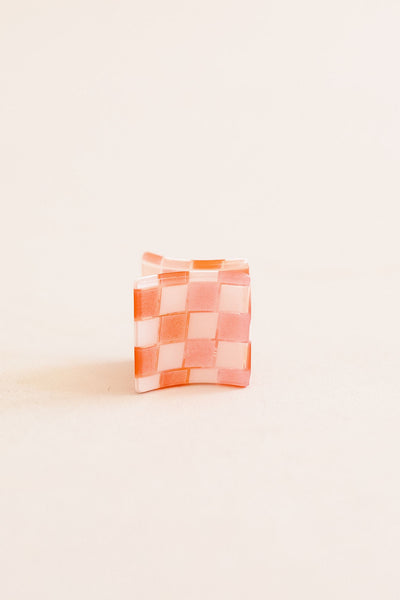 Checkered Mini Square Claw Clips | Assorted - Poppy and Stella