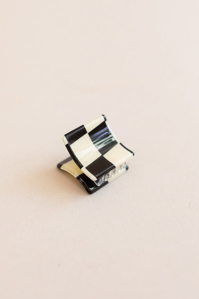 Checkered Mini Square Claw Clips | Assorted - Poppy and Stella