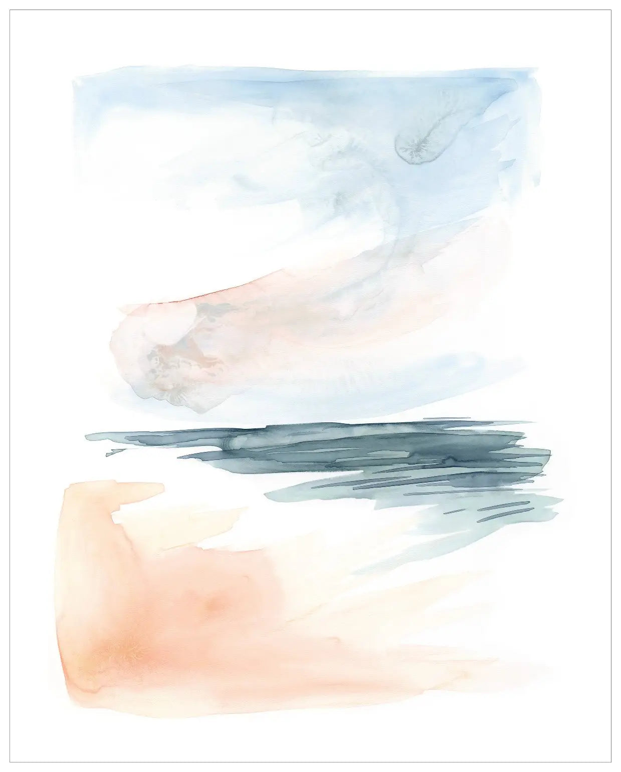 The Calm Seascape Watercolor Giclee Wall Art Print - Unframed - Poppy and Stella