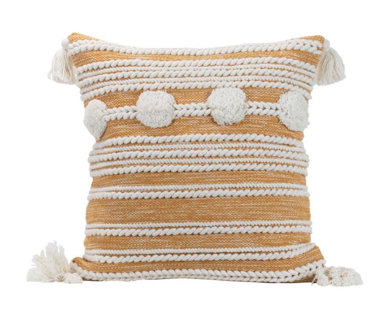 Blake Hand Woven Pillow | Gold - Poppy and Stella