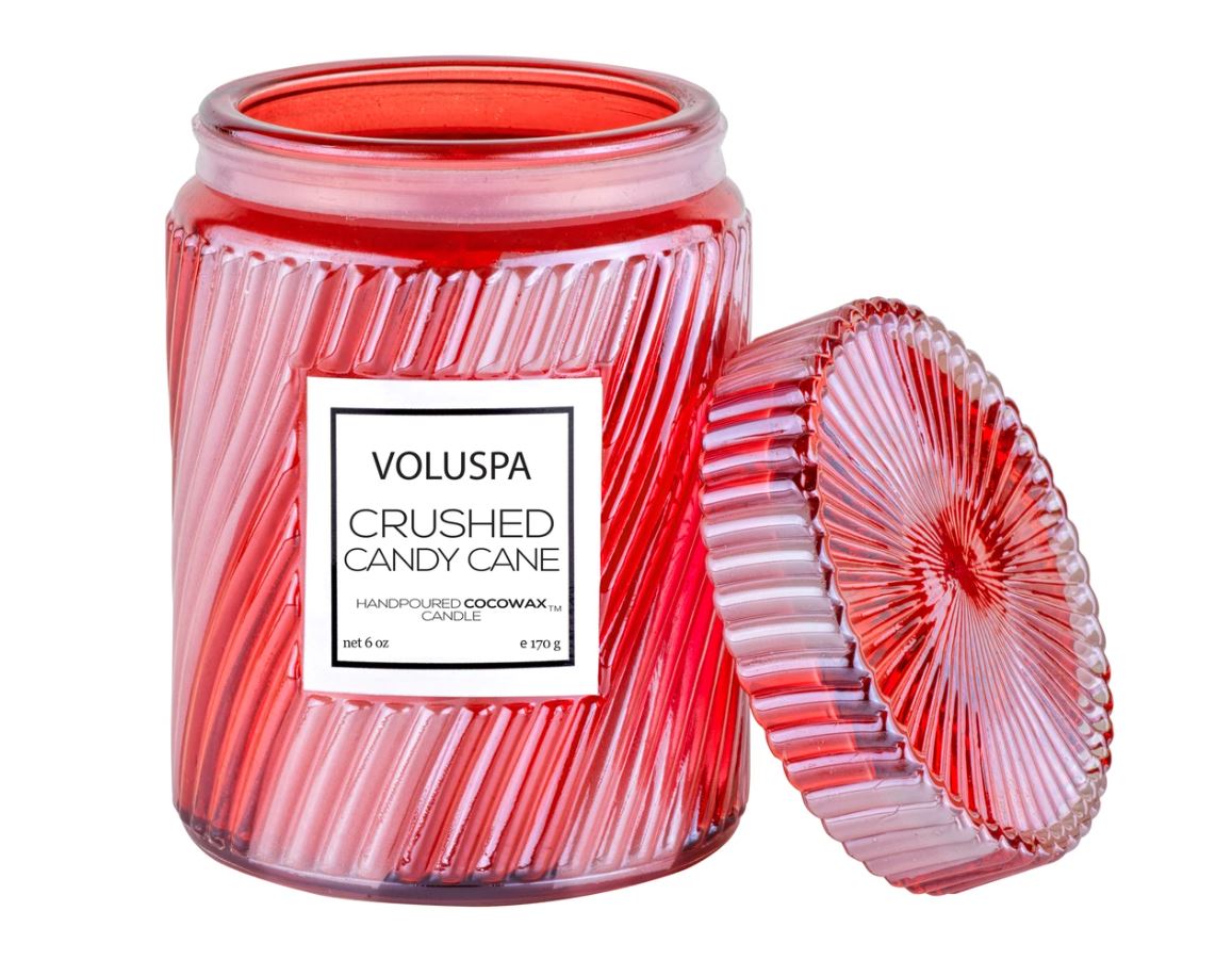 Voluspa | Crushed Candy Cane | Small Jar Candle - Poppy and Stella