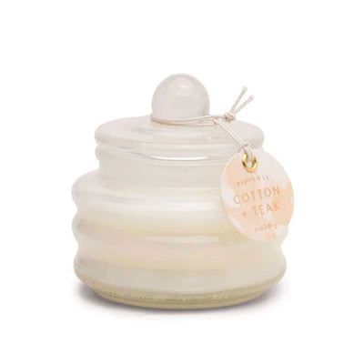 Paddywax | Beam 3oz. Small Glass Candle | Cotton + Teak - Poppy and Stella