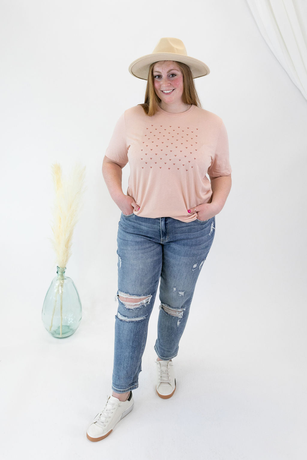 Mini Heart Graphic Tee | Pink - Poppy and Stella