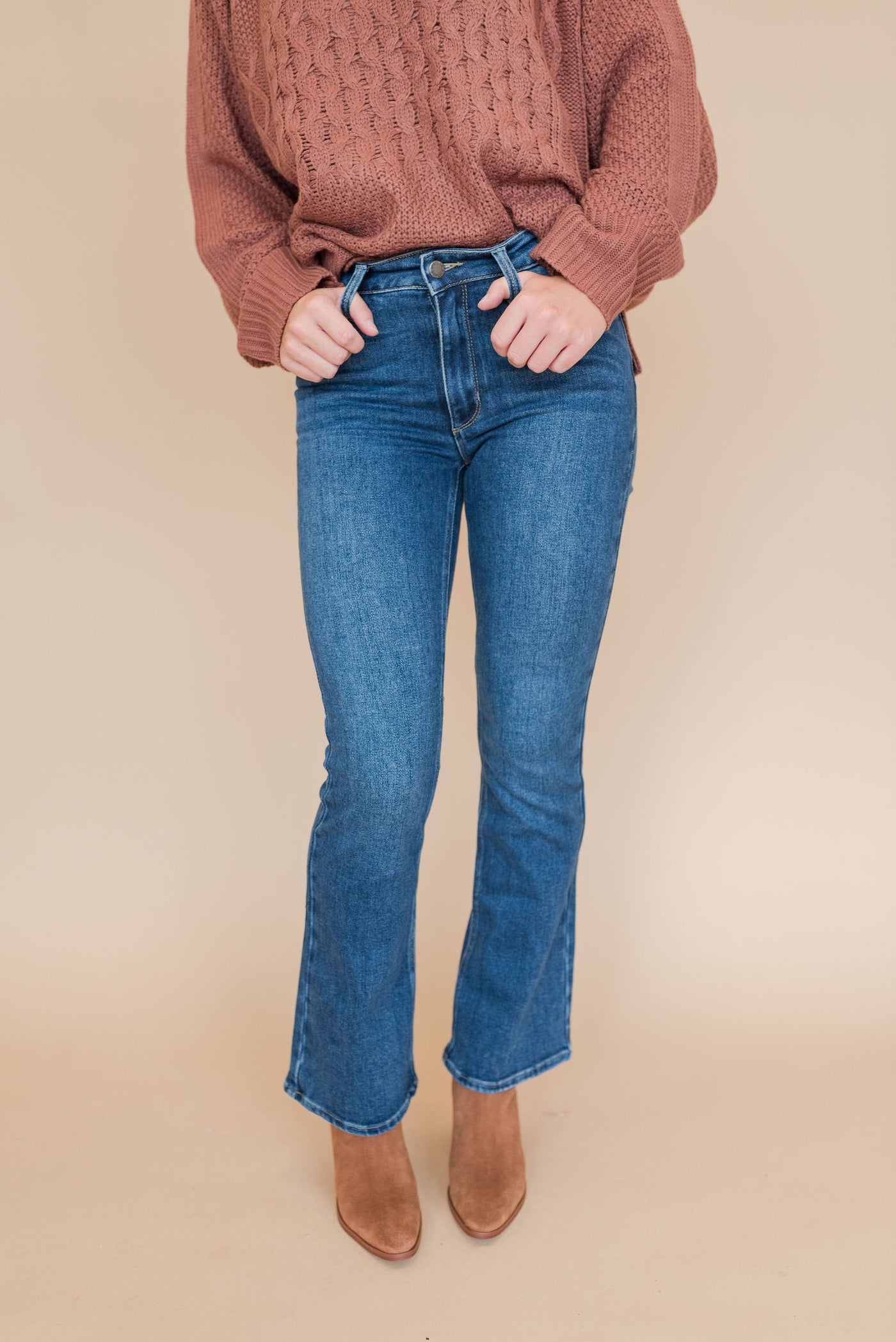 Tianna Slim Bootcut Jeans | Dark Wash - Poppy and Stella