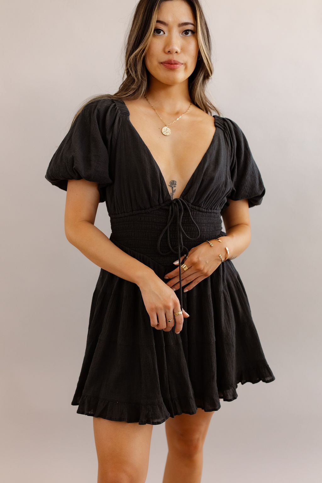 Free People | Perfect Day Mini Dress | Washed Black