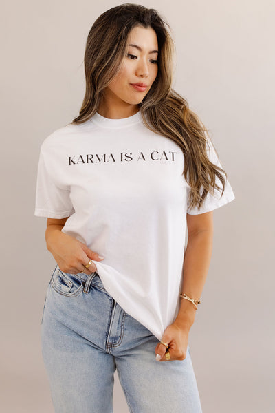 Karma is a Cat Tee - Poppy and Stella