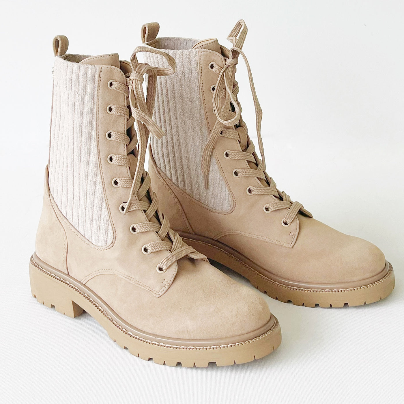 Sam Edelman | Lydell Combat Boot | Sesame Suede - Poppy and Stella