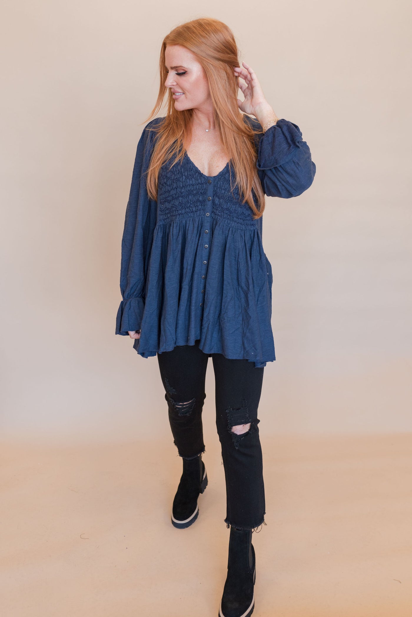 Free People | Don't Call Me Baby Thermal Tunic | Jazzberry