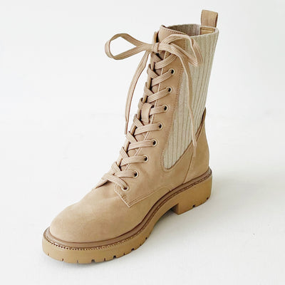 Sam Edelman | Lydell Combat Boot | Sesame Suede - Poppy and Stella