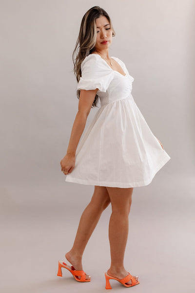 April Balloon Sleeve Mini Dress