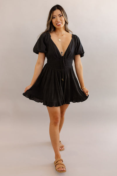 Free People | Perfect Day Mini Dress | Washed Black