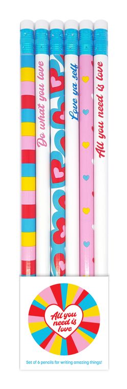 Pencil Set | All You Need is Love - Poppy and Stella