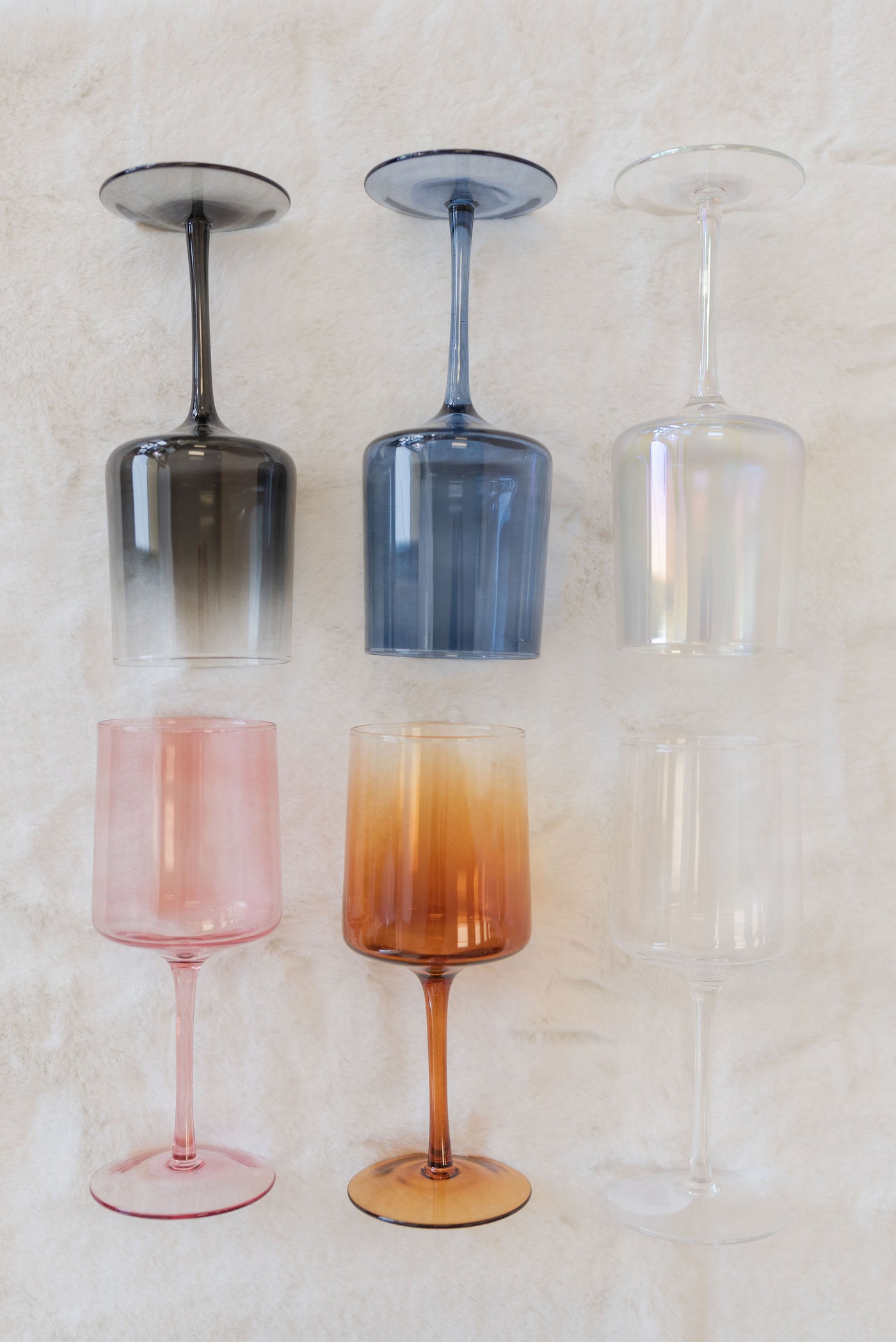 Mid Century Wine Glass | Clear - Poppy and Stella