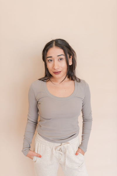 Z SUPPLY | Sirena Rib Long Sleeve Tee | Earth - Poppy and Stella