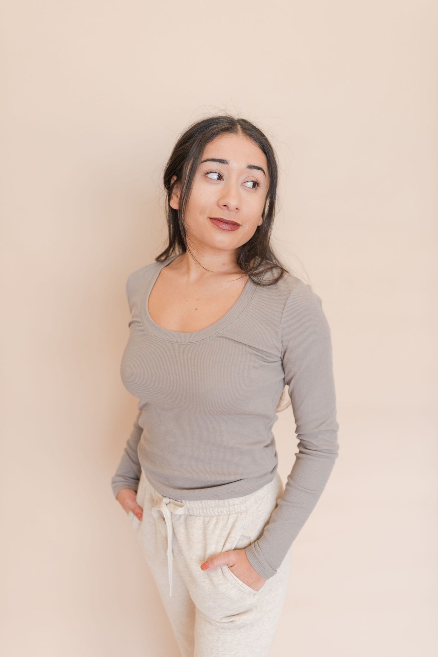 Z SUPPLY | Sirena Rib Long Sleeve Tee | Earth - Poppy and Stella