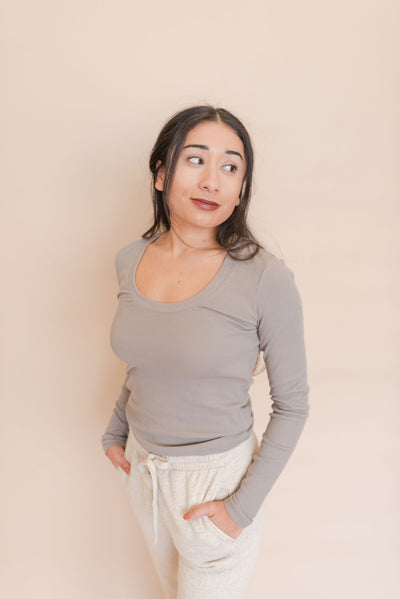 Z SUPPLY | Sirena Rib Long Sleeve Tee | Earth - Poppy and Stella