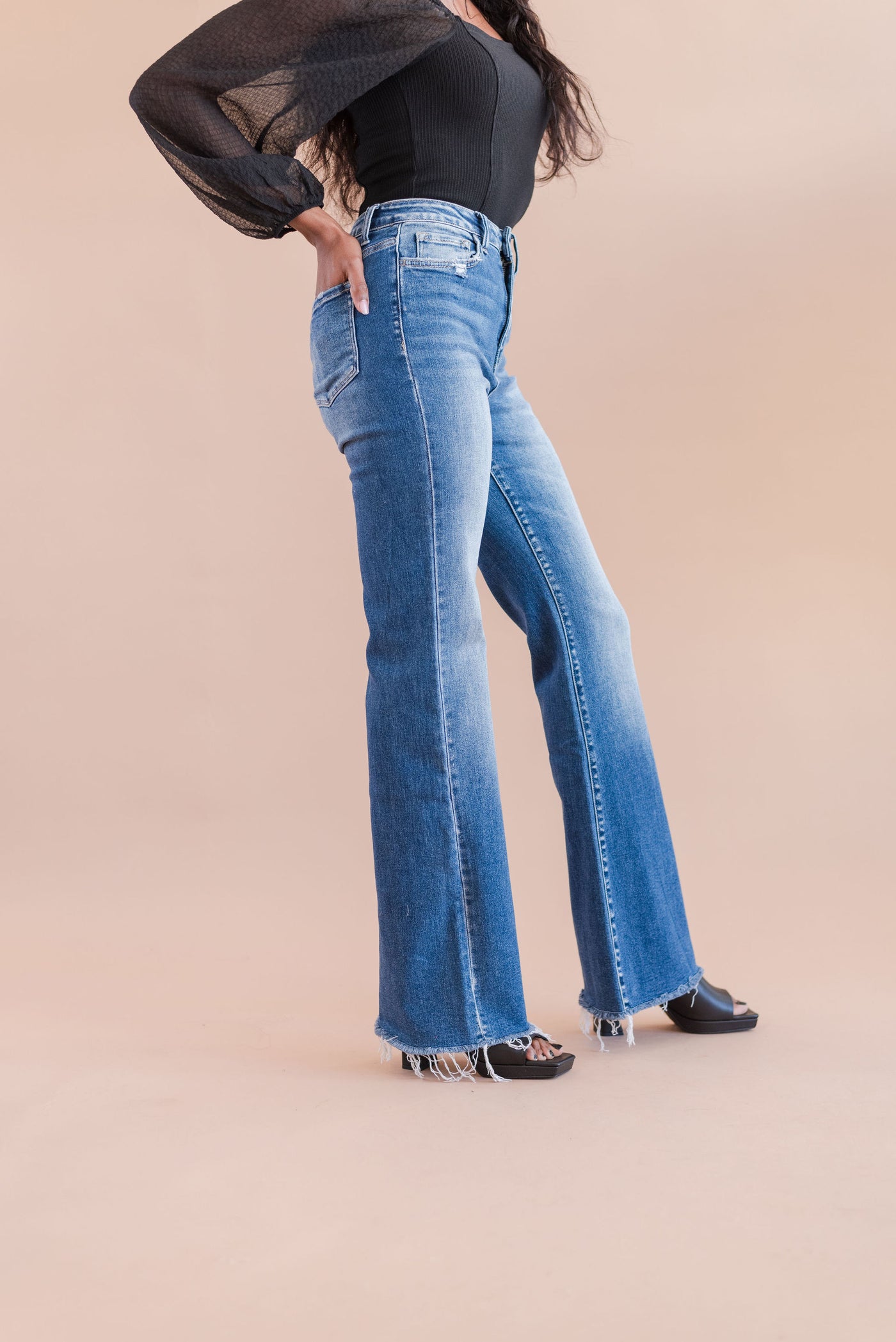 Tommy High Rise Relaxed Flare Jean - Poppy and Stella