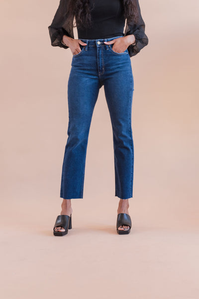 Adriano High Rise Cropped Straight Leg Jean - Poppy and Stella