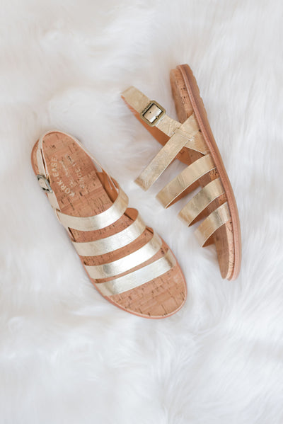 Kork-Ease | Bethany Sandal | Light Gold - Poppy and Stella