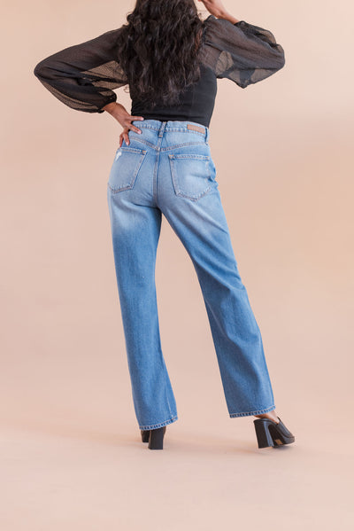 Shayna Super High Rise Wide Leg Jean - Poppy and Stella