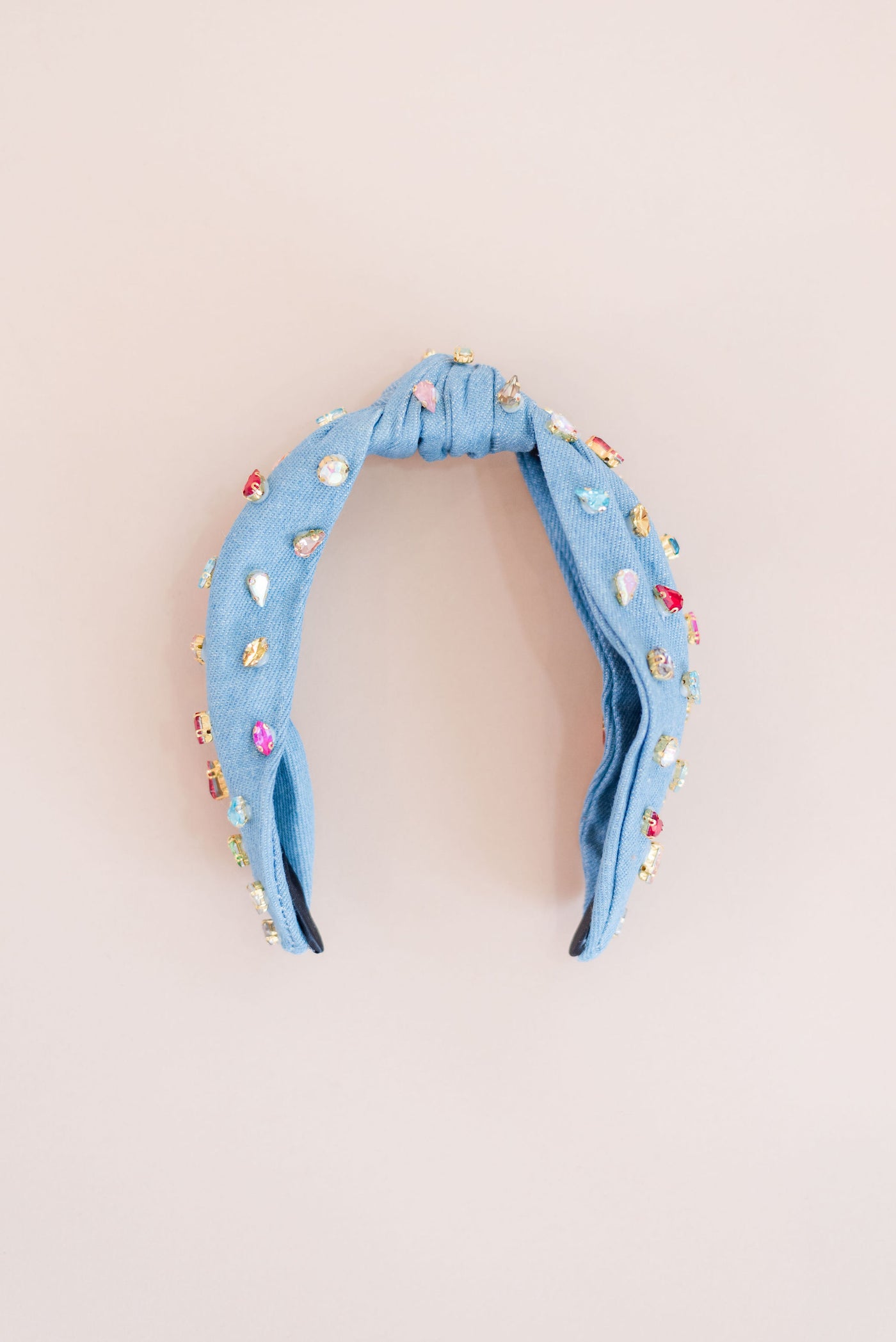Leah Jewel Embellished Top-Knot Headband | Chambray