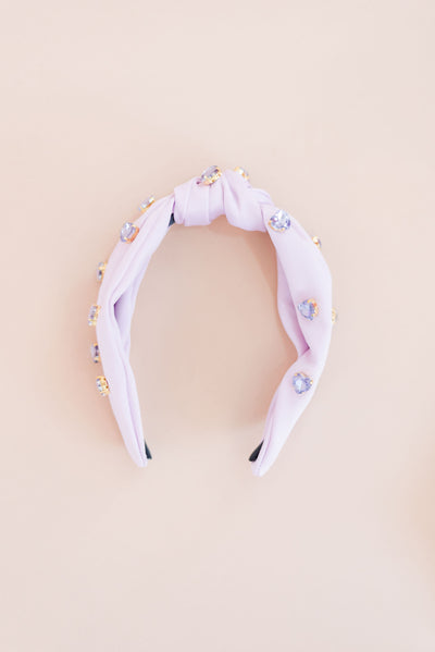 Heart Jewel Embellished Top-Knot Headband | Misc.