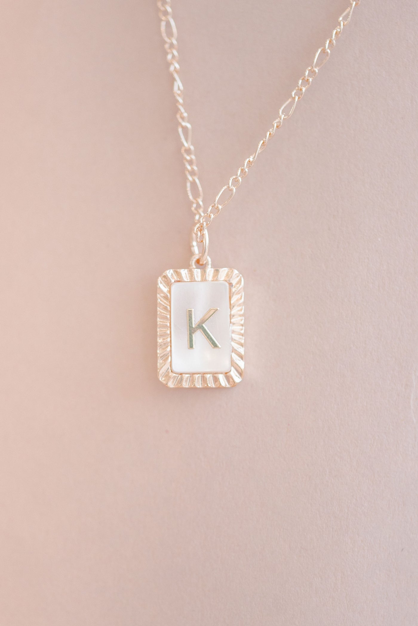 Art Deco Initial Necklace | Pearl & Gold - Poppy and Stella