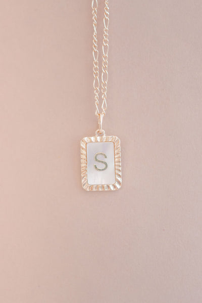 Art Deco Initial Necklace | Pearl & Gold - Poppy and Stella