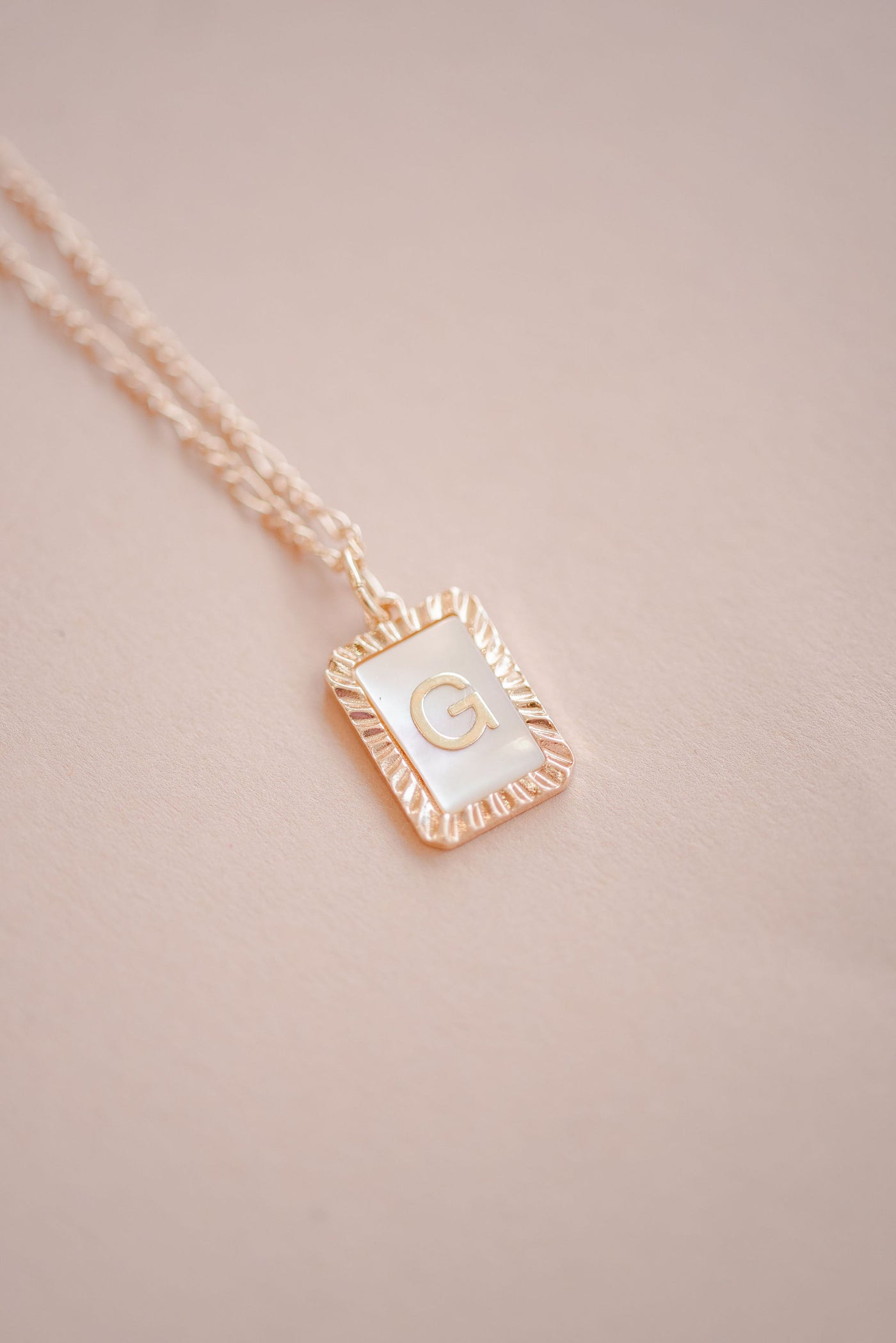 Art Deco Initial Necklace | Pearl & Gold - Poppy and Stella
