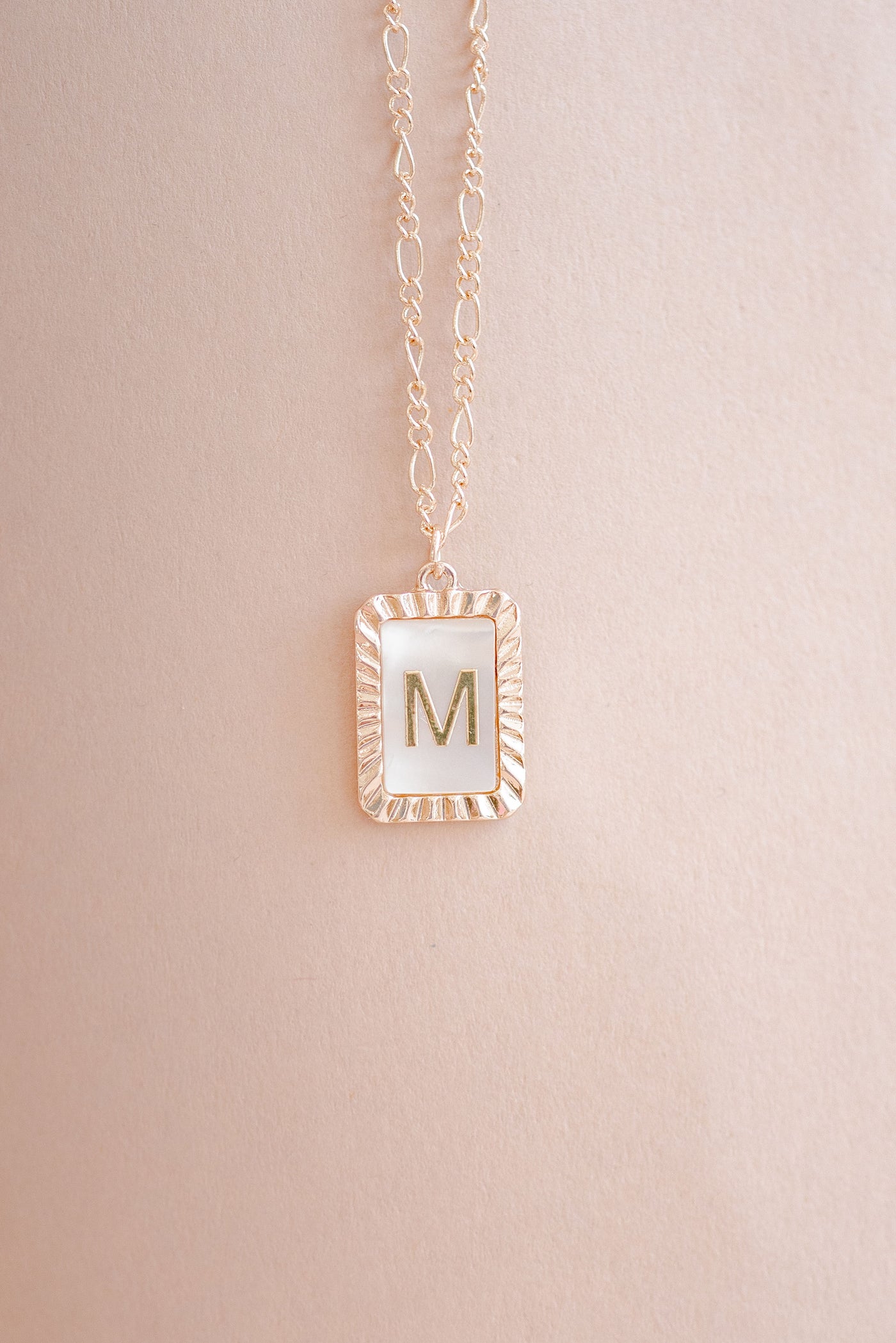 Art Deco Initial Necklace | Pearl & Gold - Poppy and Stella