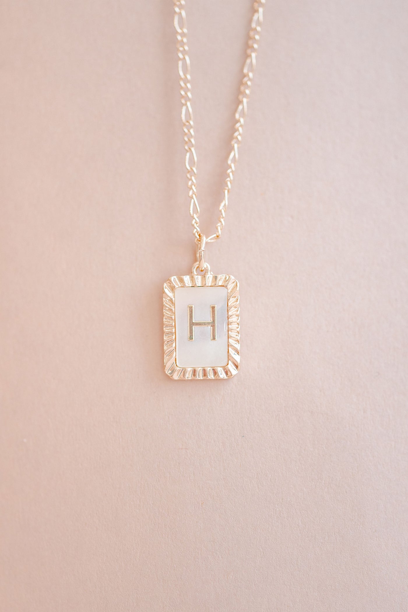 Art Deco Initial Necklace | Pearl & Gold - Poppy and Stella