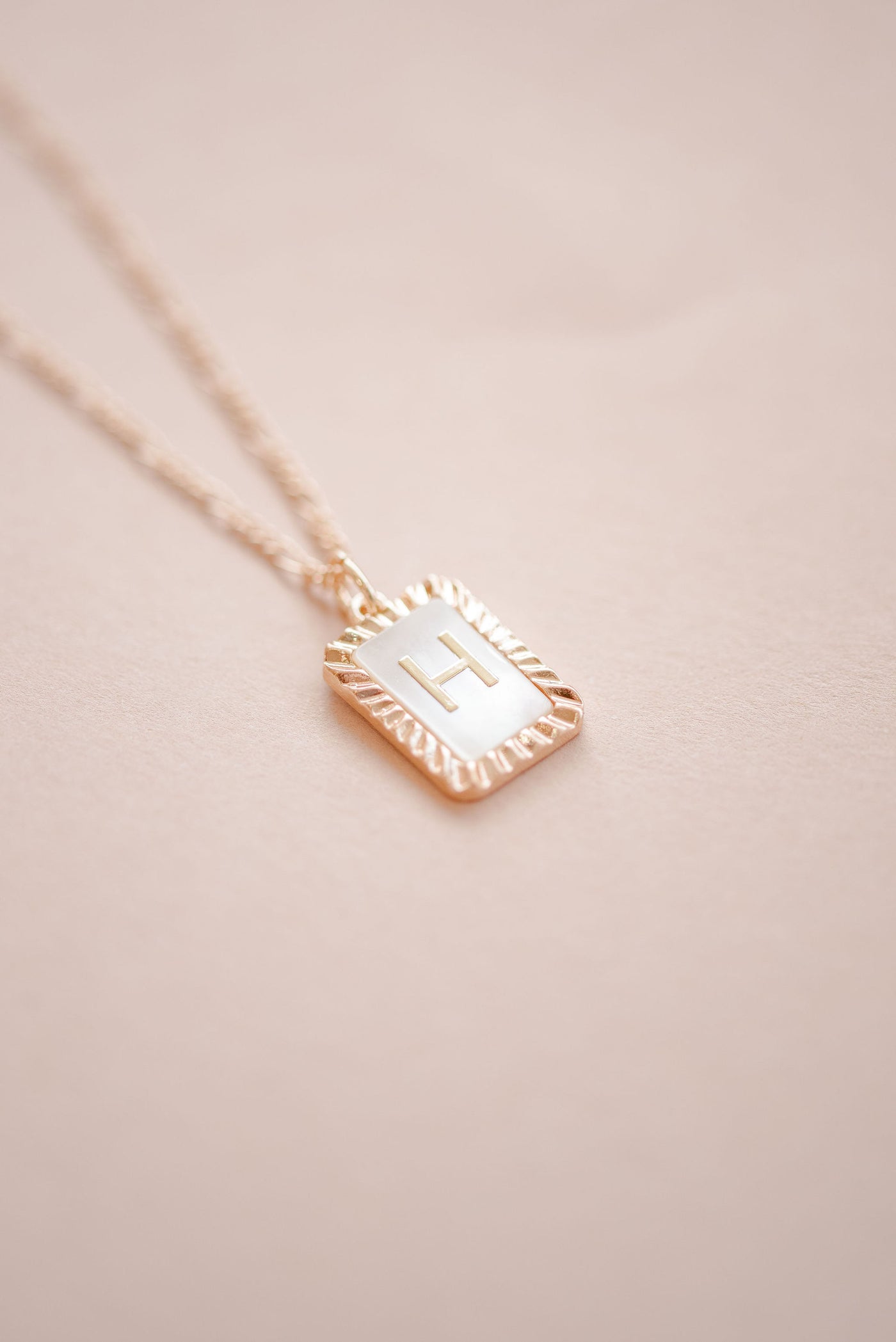 Art Deco Initial Necklace | Pearl & Gold - Poppy and Stella