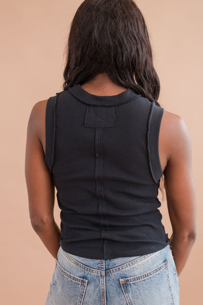 Free People | Kate Tee Tank Top | black