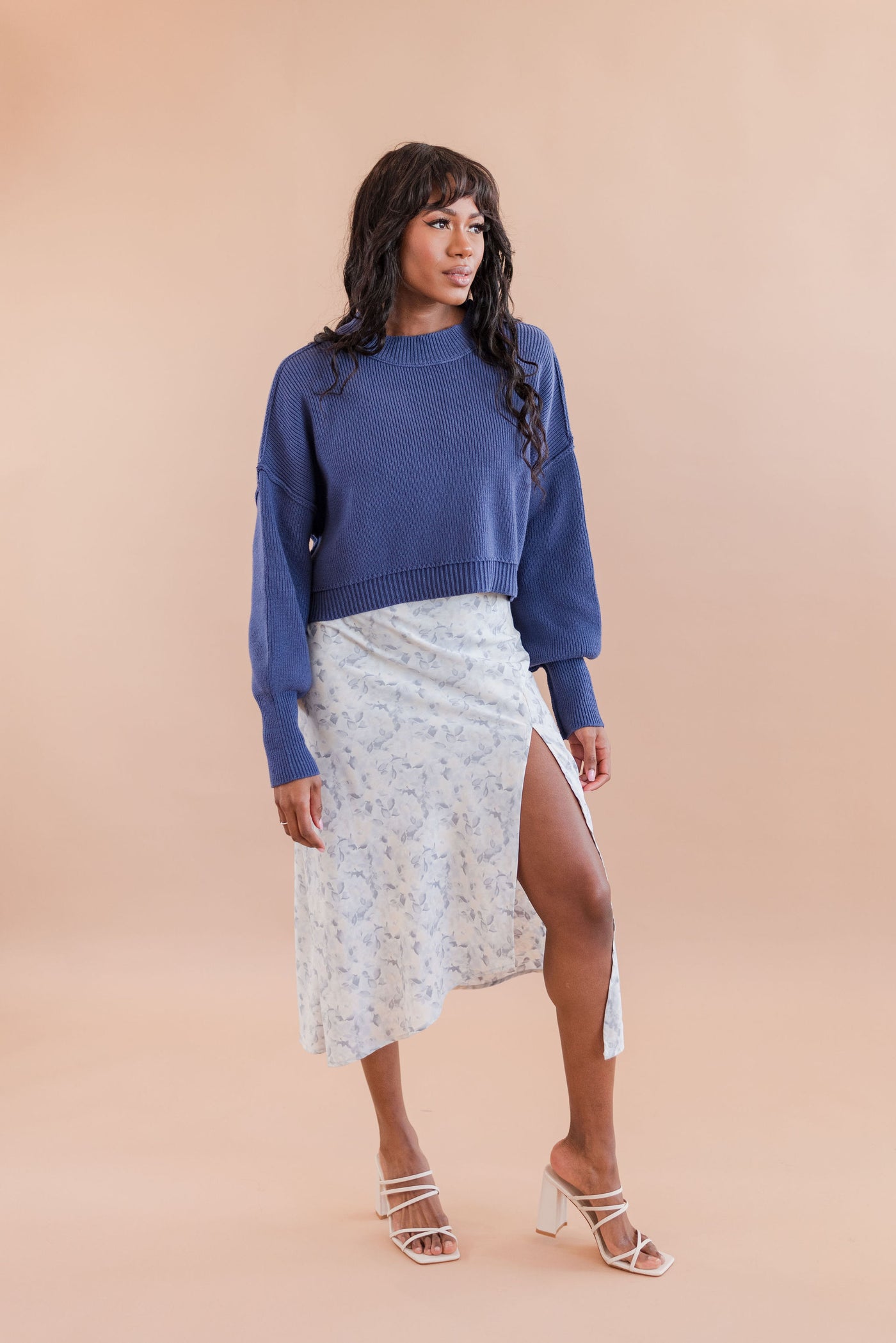 Free People | Easy Street Crop Pullover | Blue Depth