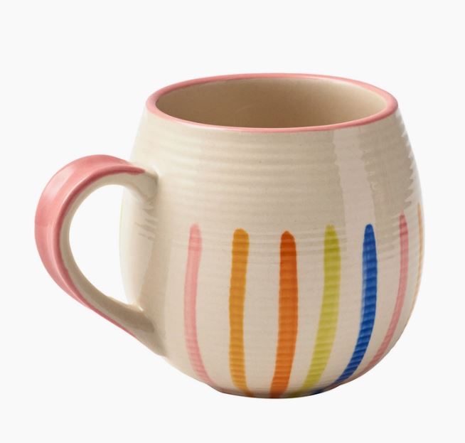 Hand-Painted Stripe Mug | Rainbow - Poppy and Stella