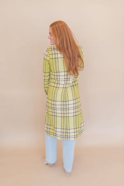Greylin | Tess Plaid Trench Coat | Pistachio - Poppy and Stella