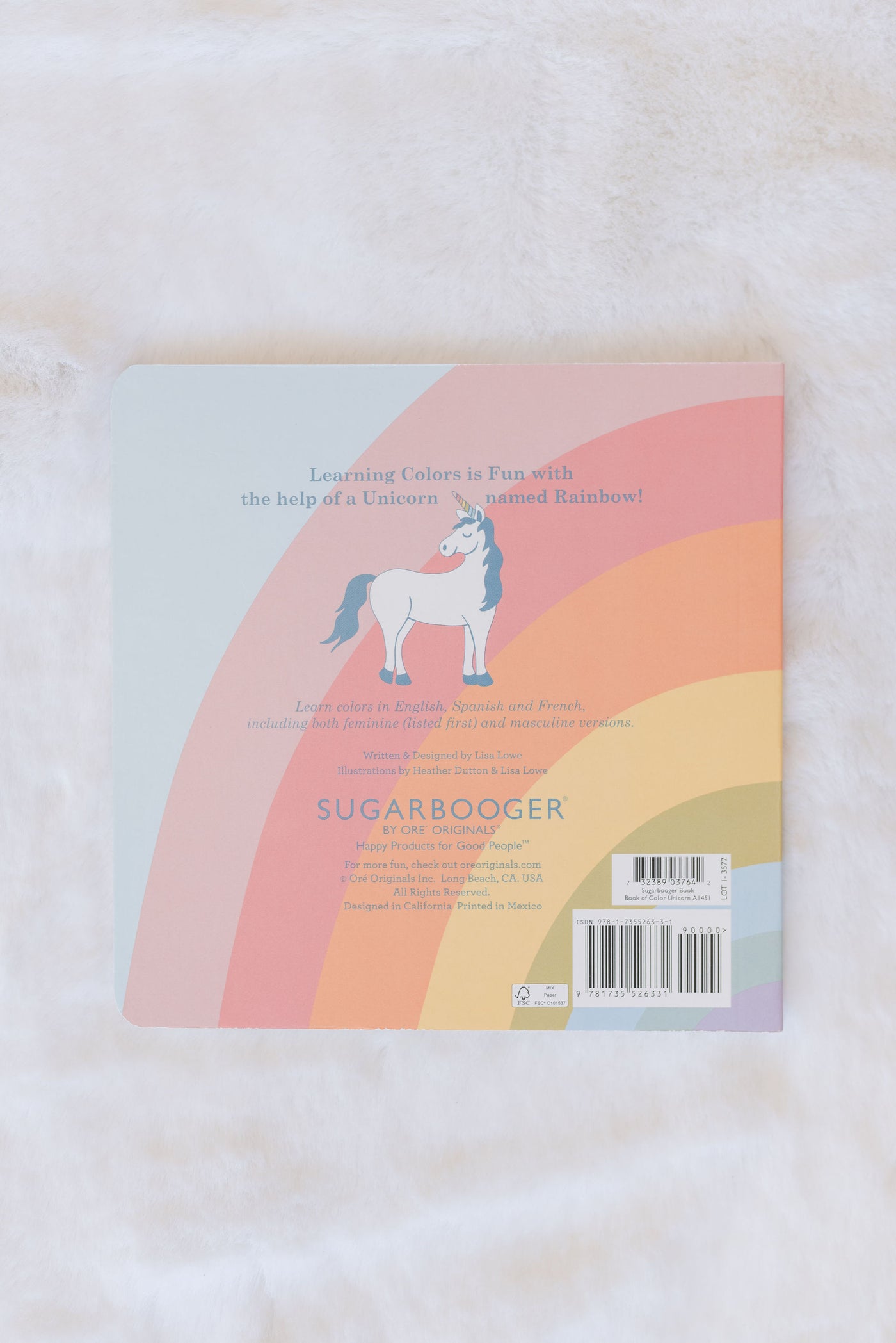 Sugarbooger Board Book | Book of Color Unicorn - Poppy and Stella