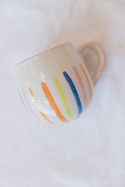 Hand-Painted Stripe Mug | Rainbow - Poppy and Stella