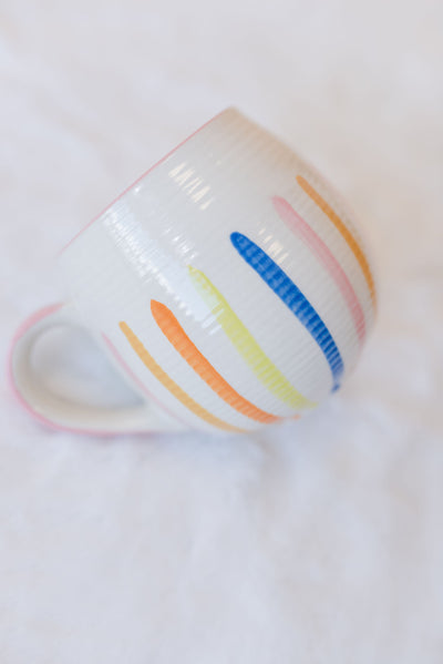 Hand-Painted Stripe Mug | Rainbow - Poppy and Stella