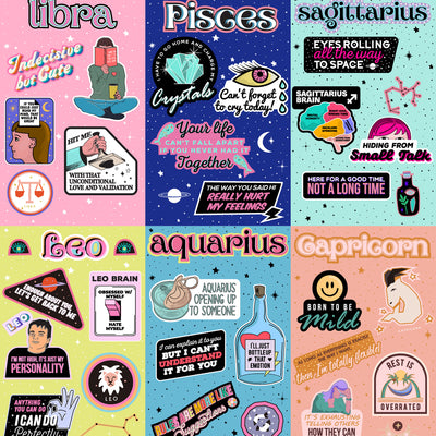 Astrology Sticker Set | Assorted Astrological Signs - Poppy and Stella