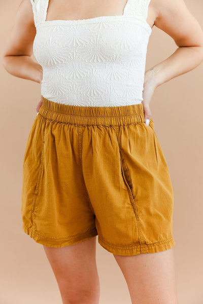 Free People | Get Free Poplin Pull On Short | Spiced Pecan - Poppy and Stella